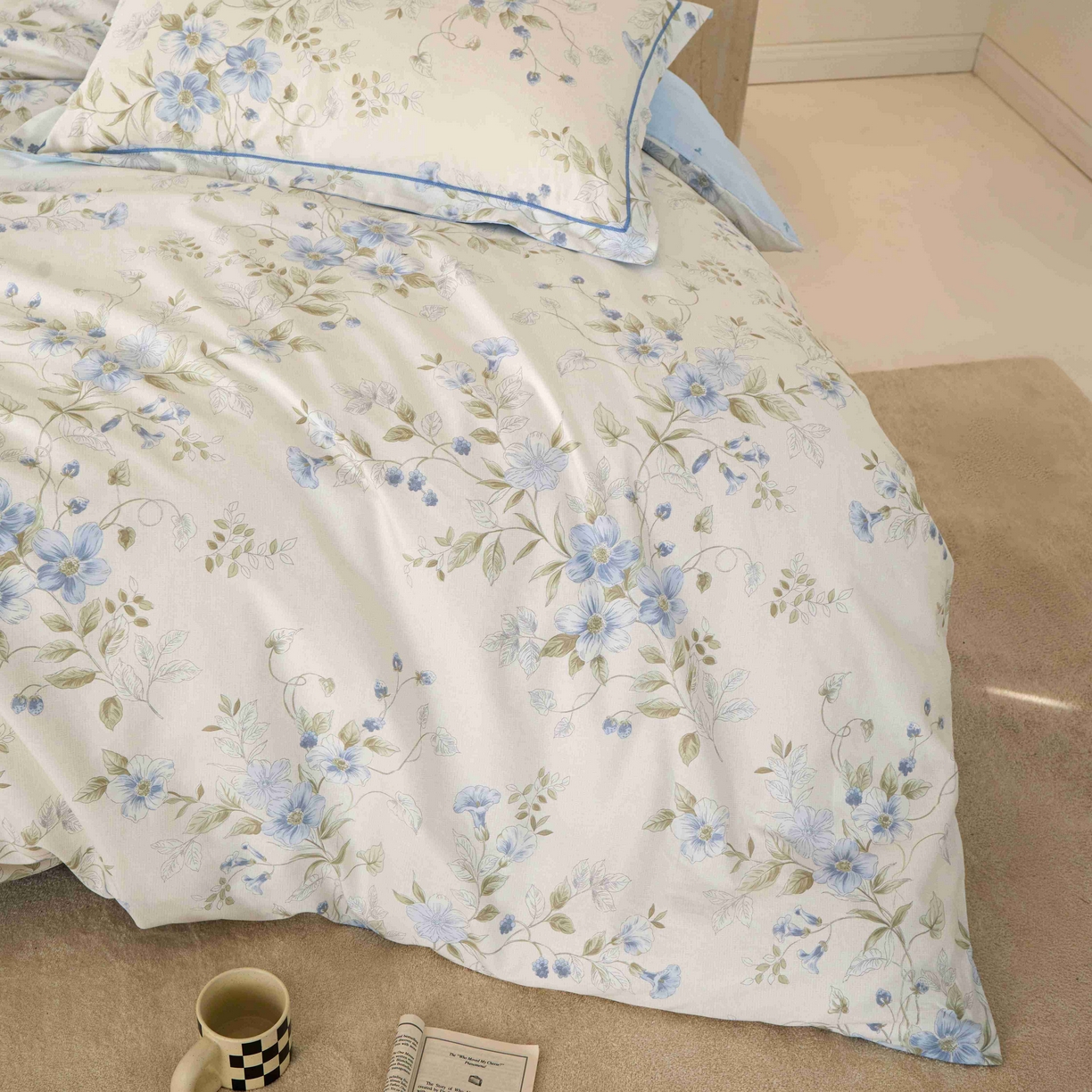 91家纺网 家纺一手货源 找家纺 丽卡家纺 2025新款100s高密新疆长绒棉纯棉四件套 伊甸园