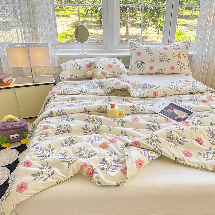 91家纺网 家纺一手货源 找家纺 友承家纺 2025新款A类母婴级大豆夏被夏凉被空调被 莫妮卡