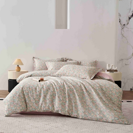 91家纺网 家纺一手货源 找家纺 丽卡家纺 2025新款100s高密新疆长绒棉纯棉四件套 柏林梦境-绿