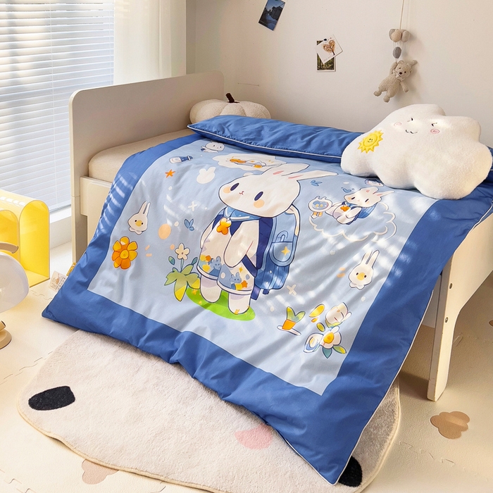 91家纺网 家纺一手货源 找家纺 （总）梵赫 2025新款卡通全棉A类夹棉两用幼儿园儿童夏被被套