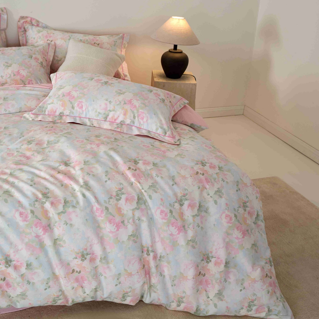 91家纺网 家纺一手货源 找家纺 丽卡家纺 2025新款100s高密新疆长绒棉纯棉四件套 黎明心境