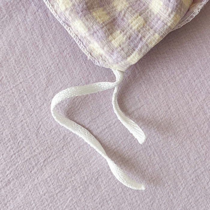 91家纺网 家纺一手货源 找家纺 优米家纺 2025新款色织双层纱木棉四件套 薰衣草紫+浅黄