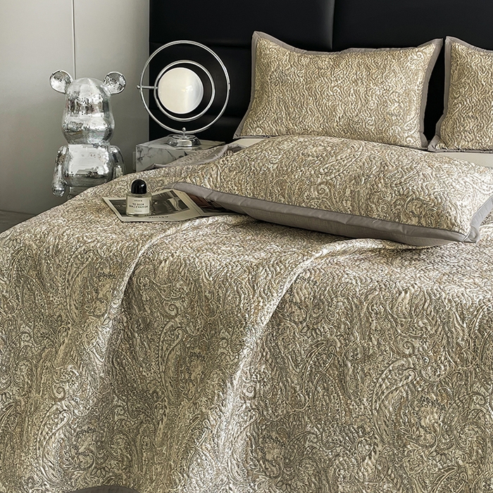 91家纺网 家纺一手货源 找家纺 大渔生活 2025新款磨毛夹棉床盖 流金岁月