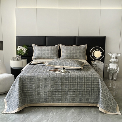 大渔生活 2025新款磨毛夹棉床盖 子衿格