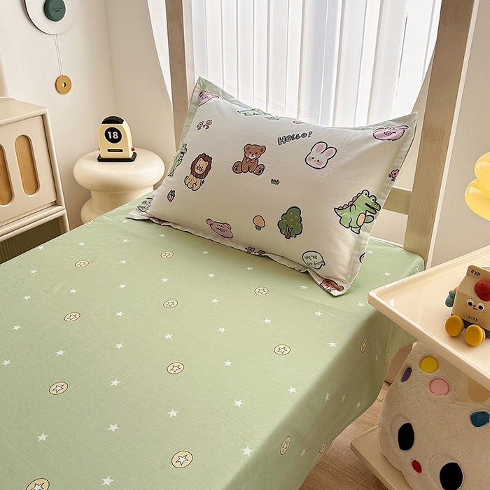 91家纺网 家纺一手货源 找家纺 卡普 2025新款爆款加厚卡通小清新全棉纯棉学生宿舍三件套床笠隔天可拿野餐派对