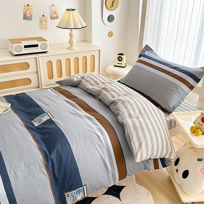 91家纺网 家纺一手货源 找家纺 卡普二店 2024新款爆款加厚卡通小清新全棉纯棉学生宿舍三件套床笠隔天可拿 摩根