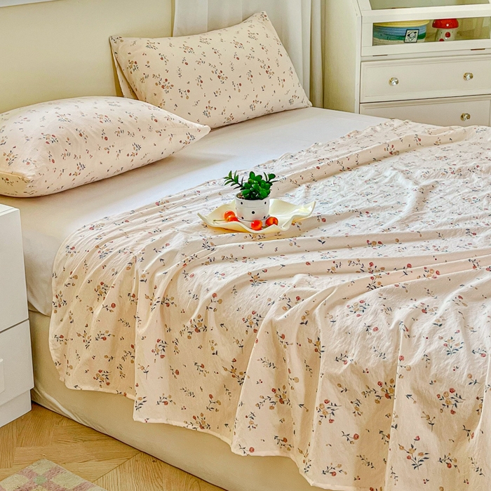 91家纺网 家纺一手货源 找家纺 （总）优米家纺 2025新款ins小清新双层纱印花床单