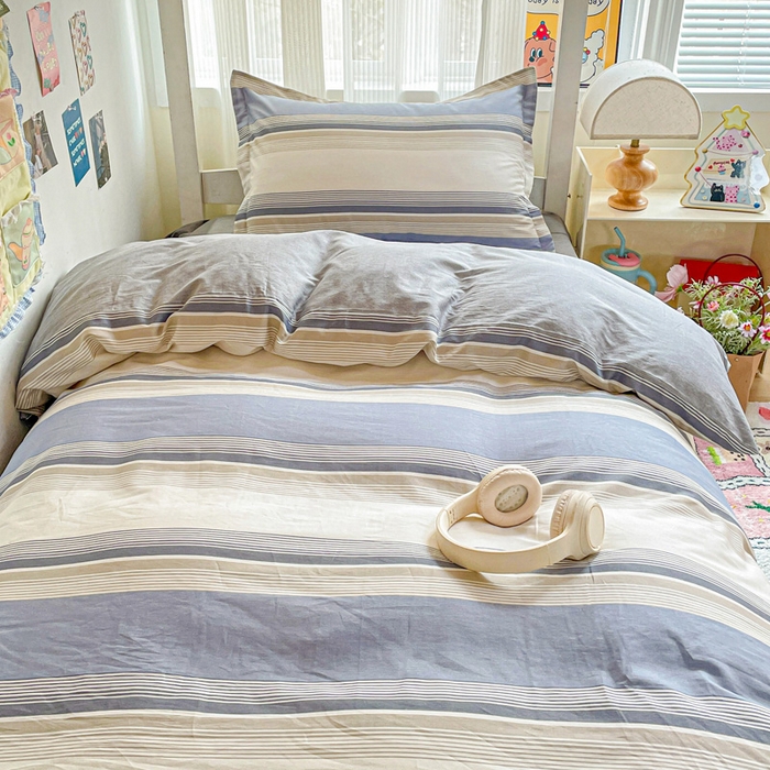 91家纺网 家纺一手货源 找家纺 卡普二店 2024新款爆款加厚卡通小清新全棉纯棉学生宿舍三件套床笠隔天可拿 乔南