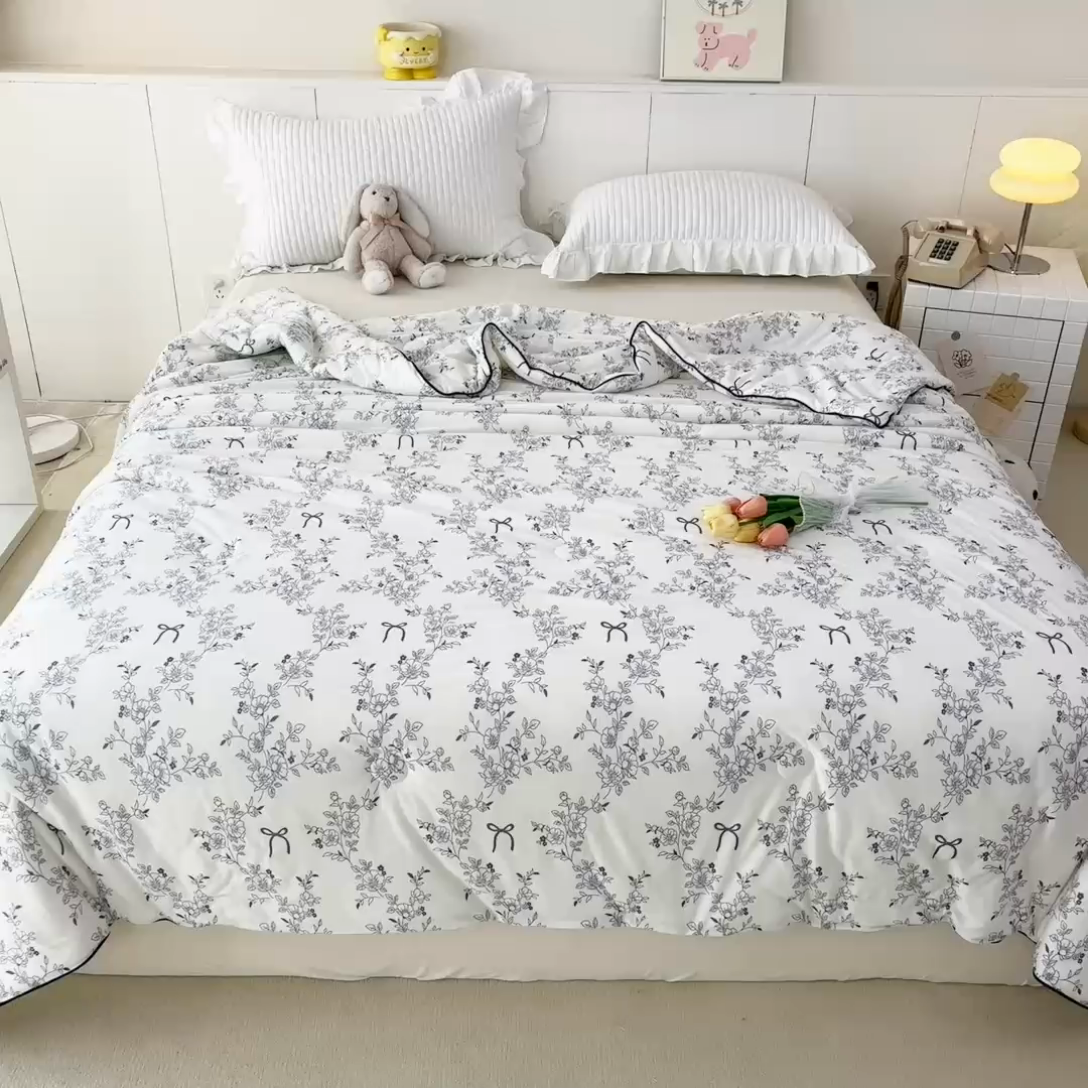 91家纺网 家纺一手货源 找家纺 （总）龙图家纺 2025新款A类母婴针织棉夏被印花卡通婴幼夏凉被空调被