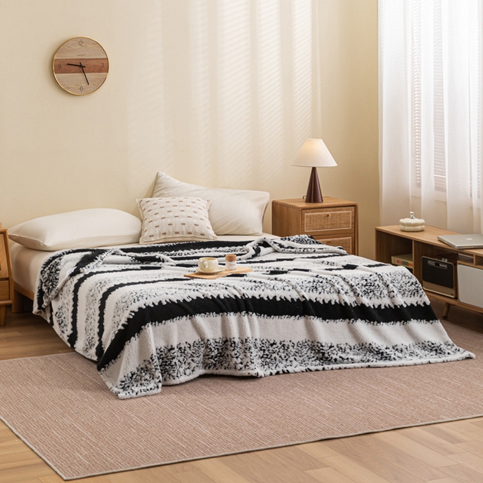 91家纺网 家纺一手货源 找家纺 潮邦 2025新款阳离子柔云毯毛毯-素影雅韵系列【可供跨境电商可压缩】 羽墨