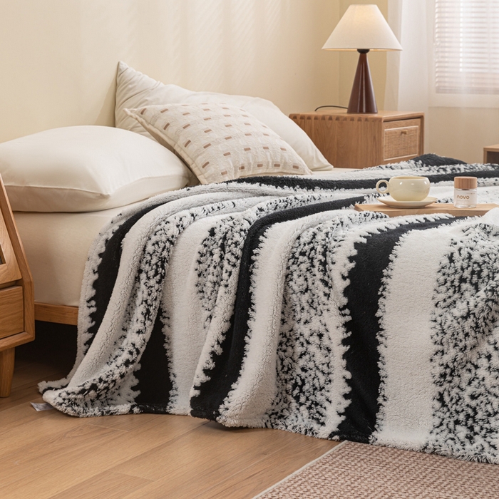 91家纺网 家纺一手货源 找家纺 潮邦 2025新款阳离子柔云毯毛毯-素影雅韵系列【可供跨境电商可压缩】 羽墨