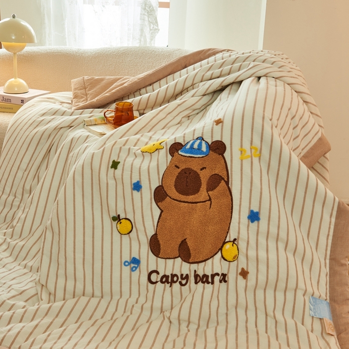 91家纺网 家纺一手货源 找家纺 （总）2025新款色织全棉纯棉绣花单夏被夏凉被空调被