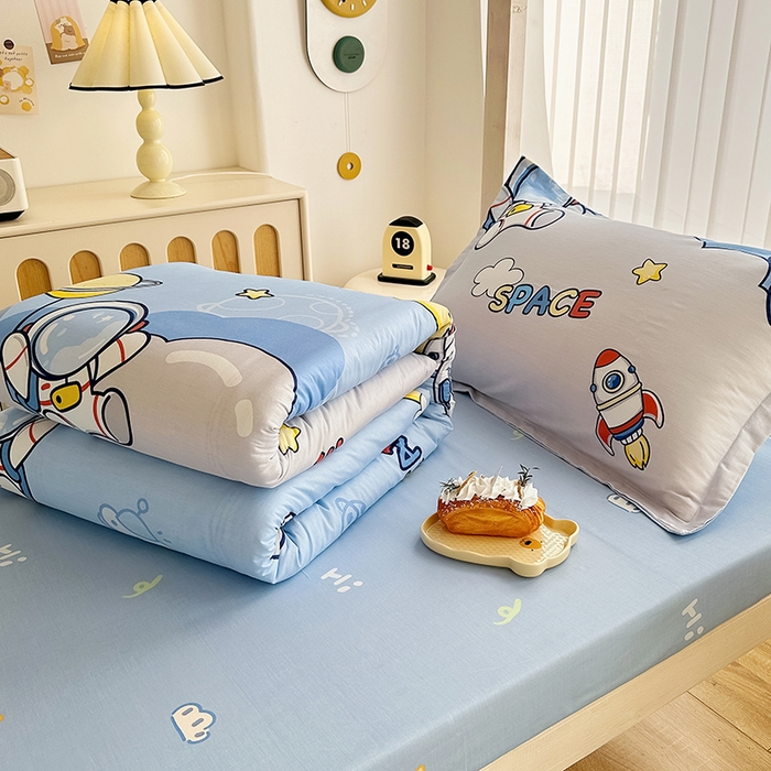 91家纺网 家纺一手货源 找家纺 卡普 2025新款爆款加厚卡通小清新全棉纯棉学生宿舍三件套床笠隔天可拿探索星球