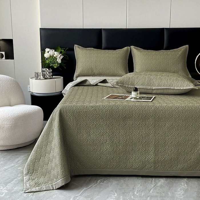 91家纺网 家纺一手货源 找家纺 大渔生活 2025新款磨毛夹棉床盖 青玉案