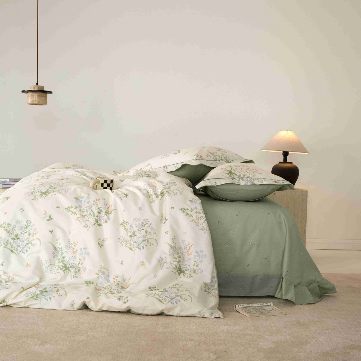 91家纺网 家纺一手货源 找家纺 丽卡家纺 2025新款100s高密新疆长绒棉纯棉四件套 盛茵斯