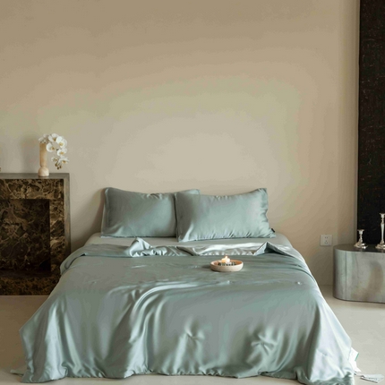 91家纺网 家纺一手货源 找家纺 （总）玉宇阁家居 2025天丝拼色夏被四件套