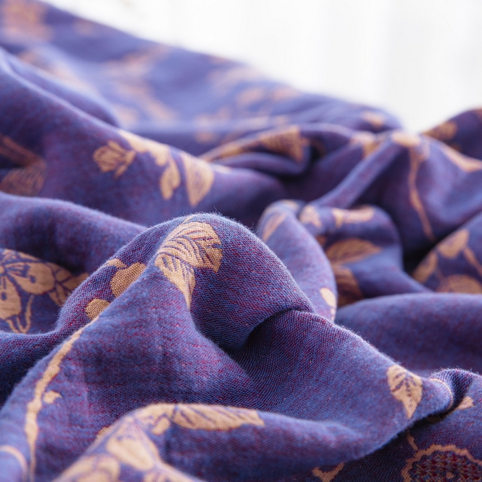 91家纺网 家纺一手货源 找家纺 鲁爱家纺供货 2025新款全棉色织双层纱纽扣四件套 春晖-紫罗兰