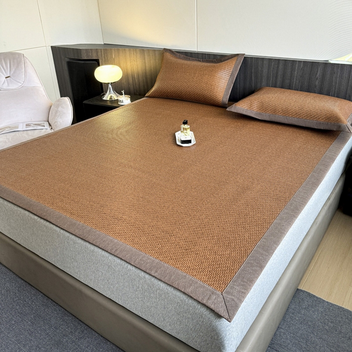 91家纺网 家纺一手货源 找家纺 阿牛席业 2025新款舒爽藤席系列-E-PE藤席 PE霸王藤-咖色