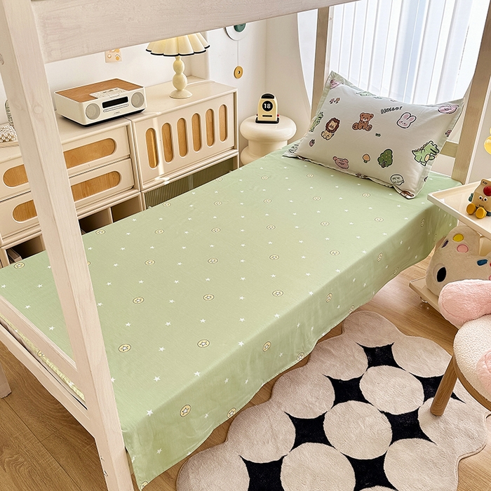 91家纺网 家纺一手货源 找家纺 卡普 2025新款爆款加厚卡通小清新全棉纯棉学生宿舍三件套床笠隔天可拿野餐派对