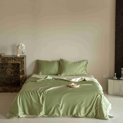 91家纺网 家纺一手货源 找家纺 （总）玉宇阁家居 2025天丝拼色夏被四件套