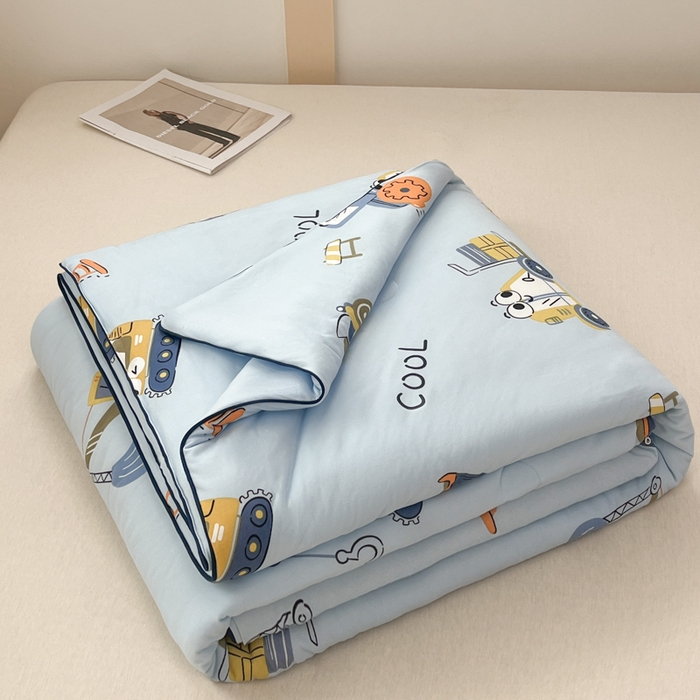 91家纺网 家纺一手货源 找家纺 龙图家纺 2025新款A类母婴针织棉夏被印花卡通凉感丝夏凉被空调被 玩具总动员