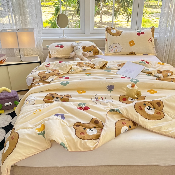 91家纺网 家纺一手货源 找家纺 友承家纺 2025新款A类母婴级大豆夏被夏凉被空调被 baby熊