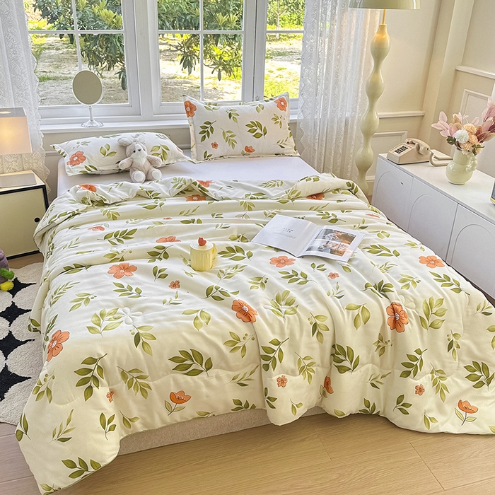 91家纺网 家纺一手货源 找家纺 友承家纺 2025新款A类母婴级大豆夏被夏凉被空调被 青柠薄荷