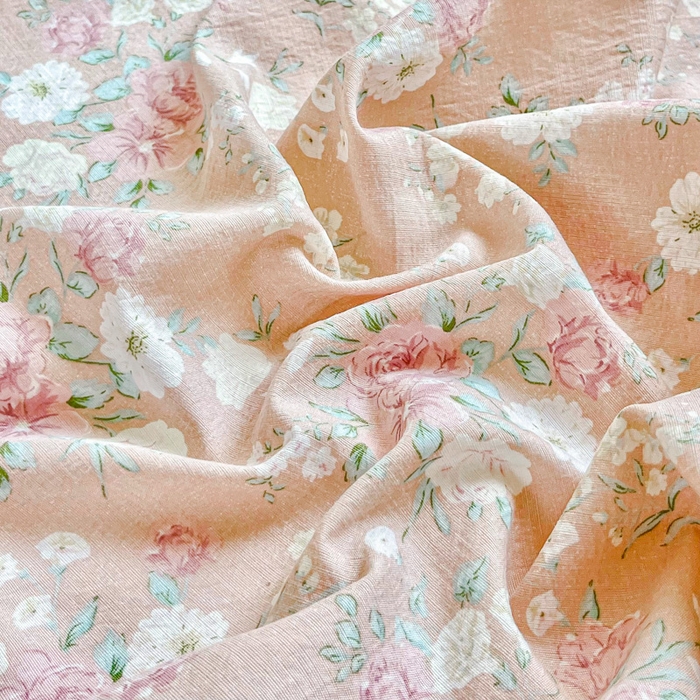 91家纺网 家纺一手货源 找家纺 优米家纺 2025新款ins小清新双层纱印花床单 梦回花海