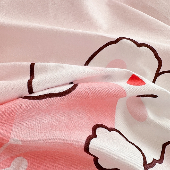 91家纺网 家纺一手货源 找家纺 卡普二店 2024新款爆款加厚卡通小清新全棉纯棉学生宿舍三件套床笠隔天可拿 花田小兔