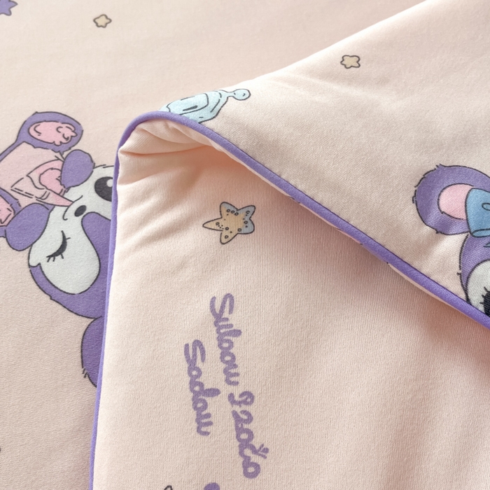 91家纺网 家纺一手货源 找家纺 龙图家纺 2025新款A类母婴针织棉夏被印花卡通凉感丝夏凉被空调被 粉色顽皮兔