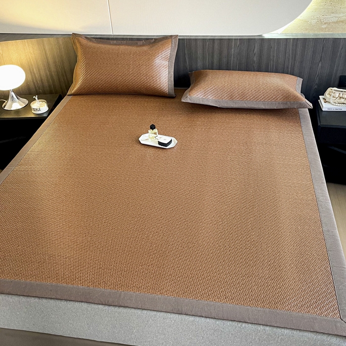 91家纺网 家纺一手货源 找家纺 阿牛席业 2025新款舒爽藤席系列-E-PE藤席 PE霸王藤-咖色