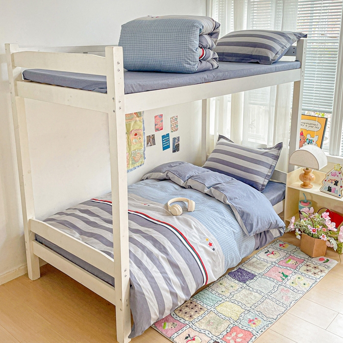 91家纺网 家纺一手货源 找家纺 卡普二店 2024新款爆款加厚卡通小清新全棉纯棉学生宿舍三件套床笠隔天可拿 沐光