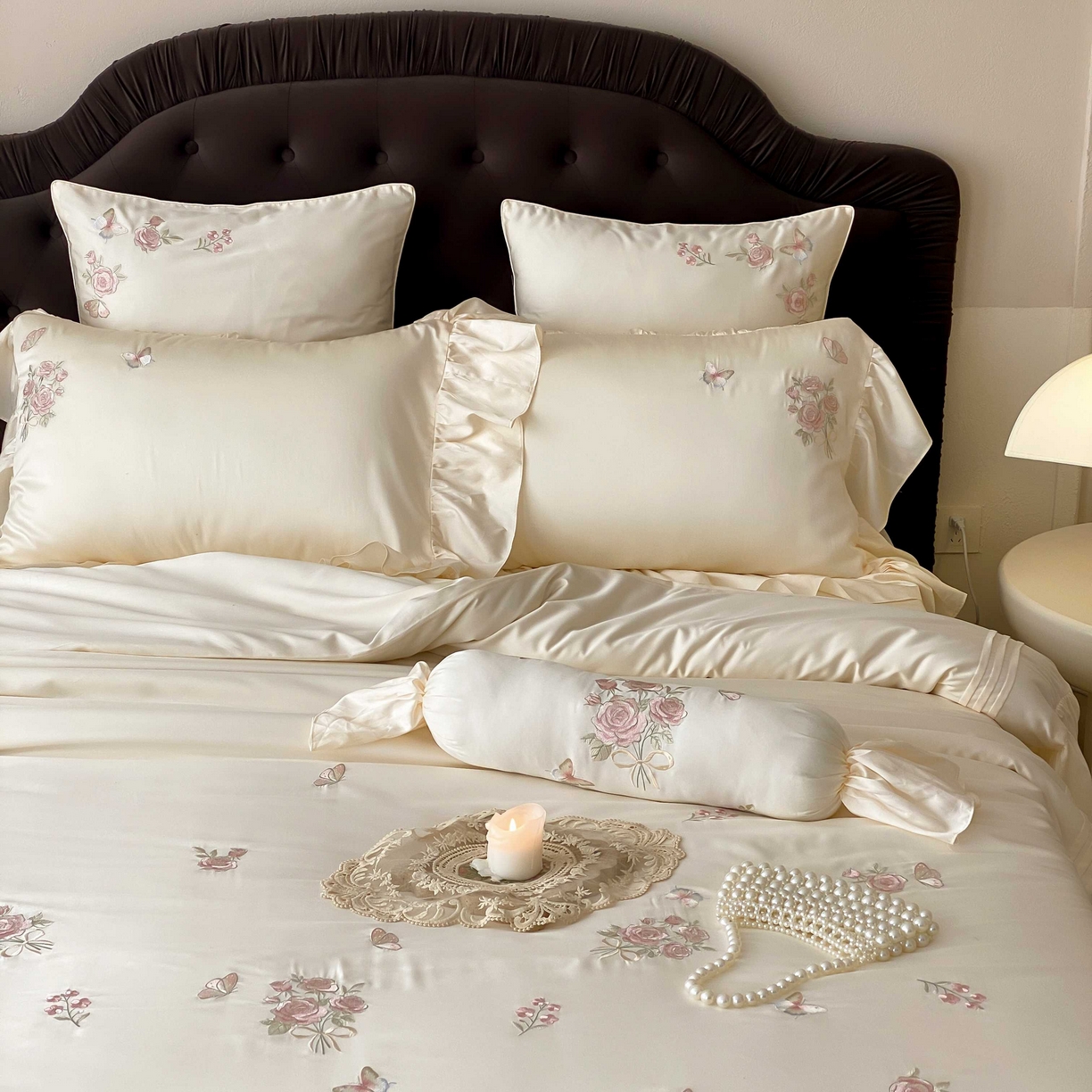 91家纺网 家纺一手货源 找家纺 MIU缪家居 2025新款100支超柔天丝棉四件套-花屿 花屿-白