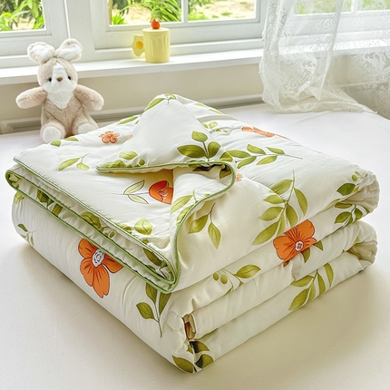 友承家纺 2025新款A类母婴级大豆夏被夏凉被空调被 青柠薄荷