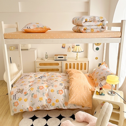 卡普 2025新款爆款加厚卡通小清新全棉纯棉学生宿舍三件套床笠隔天可拿秋日森林