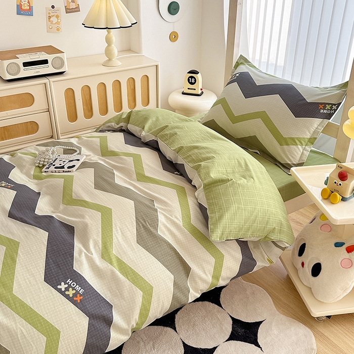 91家纺网 家纺一手货源 找家纺 卡普 2025新款爆款加厚卡通小清新全棉纯棉学生宿舍三件套床笠隔天可拿欧利