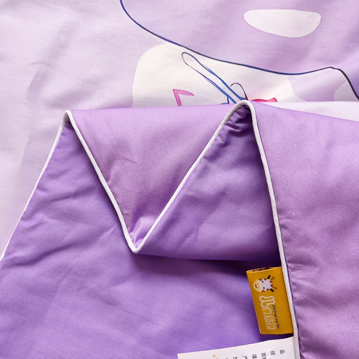 91家纺网 家纺一手货源 找家纺 梵赫 2025新款卡通全棉A类夹棉两用幼儿园儿童夏被被套 背包兔-紫
