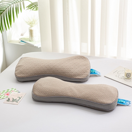 萌番宝 2025新款夏季冰豆豆凉枕荞麦颈椎枕圆柱护颈枕牵引荞麦壳枕芯 冰豆豆荞麦颈椎枕-棕褐52*21*11cm