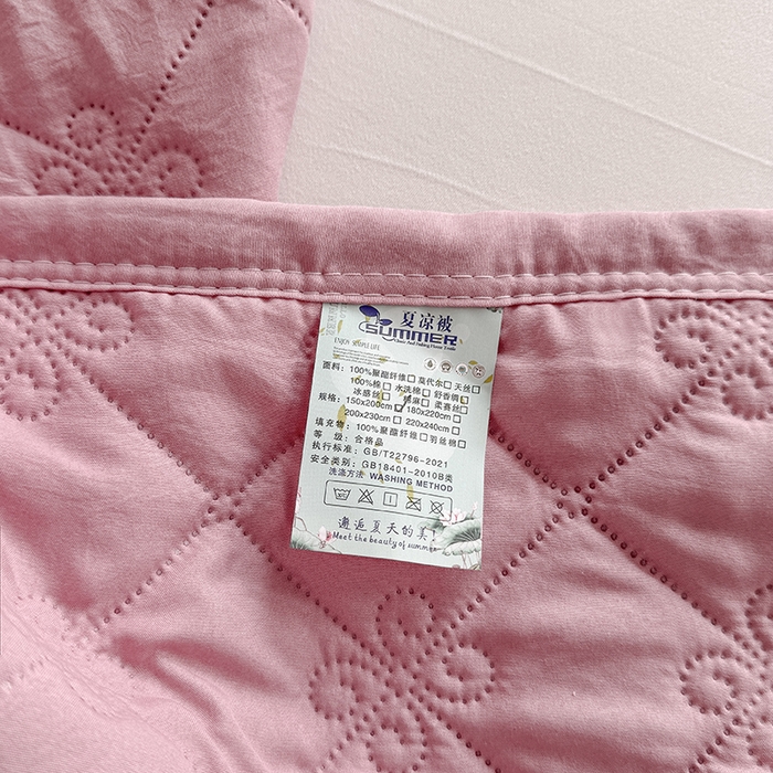 91家纺网 家纺一手货源 找家纺 2025新款亲肤舒适水洗棉夏被 水洗棉-粉紫