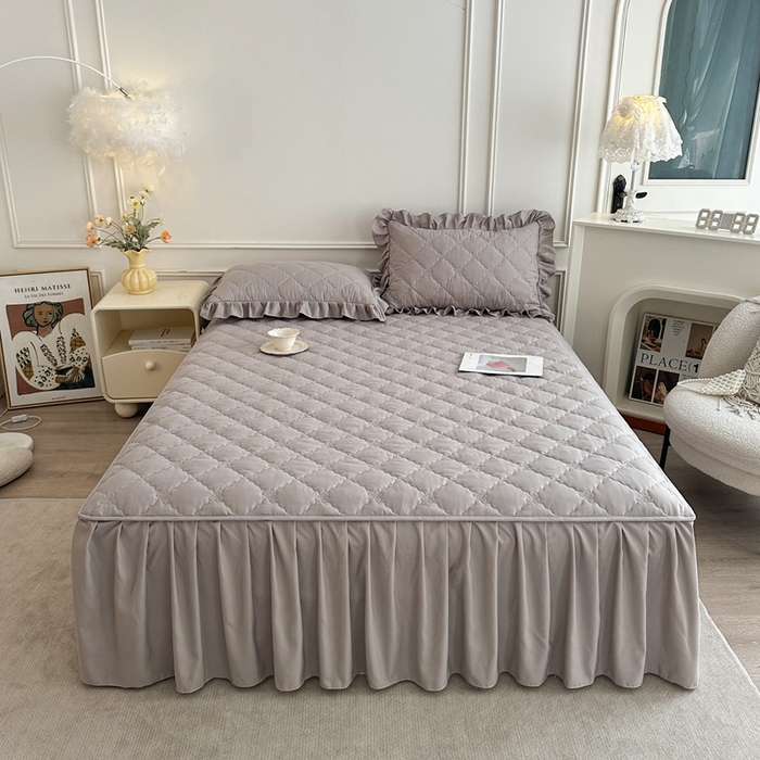 91家纺网 家纺一手货源 找家纺 怡源梦 2025新款蝴蝶飞飞系列 A类全包夹棉床头罩 灰色