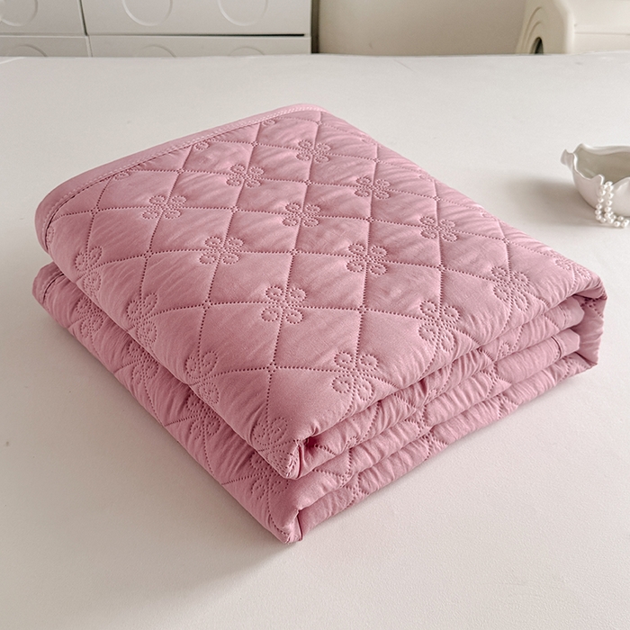 91家纺网 家纺一手货源 找家纺 2025新款亲肤舒适水洗棉夏被 水洗棉-粉紫