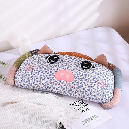 91家纺网 家纺一手货源 找家纺 （总）蔻眠 2025新款全棉卡通荞麦枕芯儿童学生成人护颈枕萌萌猪