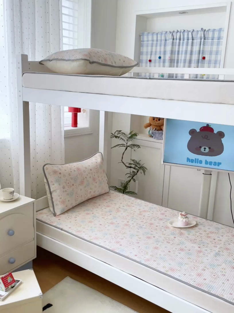 91家纺网 家纺一手货源 找家纺 川悦生活 2025新款大阪凉豆豆学生床凉感凉席 甜梦少女