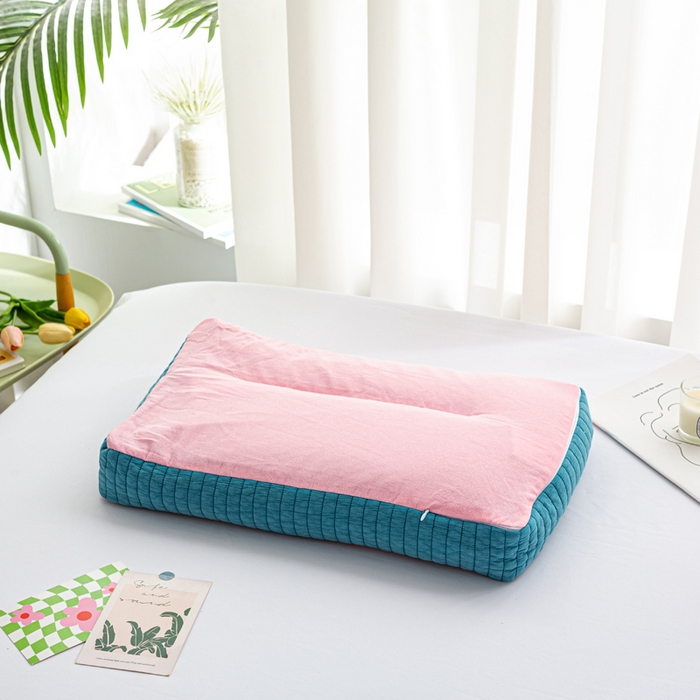 91家纺网 家纺一手货源 找家纺 （总）萌番宝全荞麦壳枕芯全棉砂洗三维立体分区荞麦颈椎枕纯植物草本薰衣草枕头