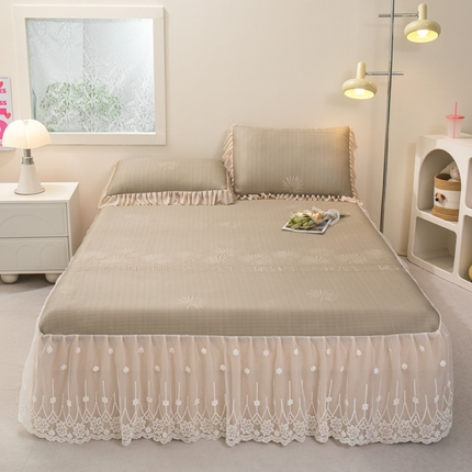 91家纺网 家纺一手货源 找家纺 （总）美洲琳 2025新款A类PE高分子冰豆豆床单床笠床裙款凉席冰丝席凉感软席子