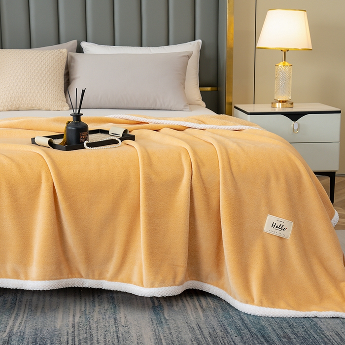 91家纺网 家纺一手货源 找家纺 （总）好多家纺 2025新款亲肤纯色包边盖毯毯子