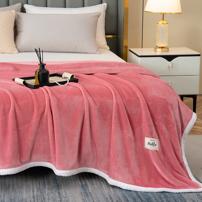 91家纺网 家纺一手货源 找家纺 （总）好多家纺 2025新款亲肤纯色包边盖毯毯子