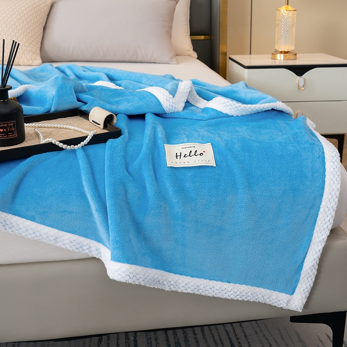 91家纺网 家纺一手货源 找家纺 （总）好多家纺 2025新款亲肤纯色包边盖毯毯子