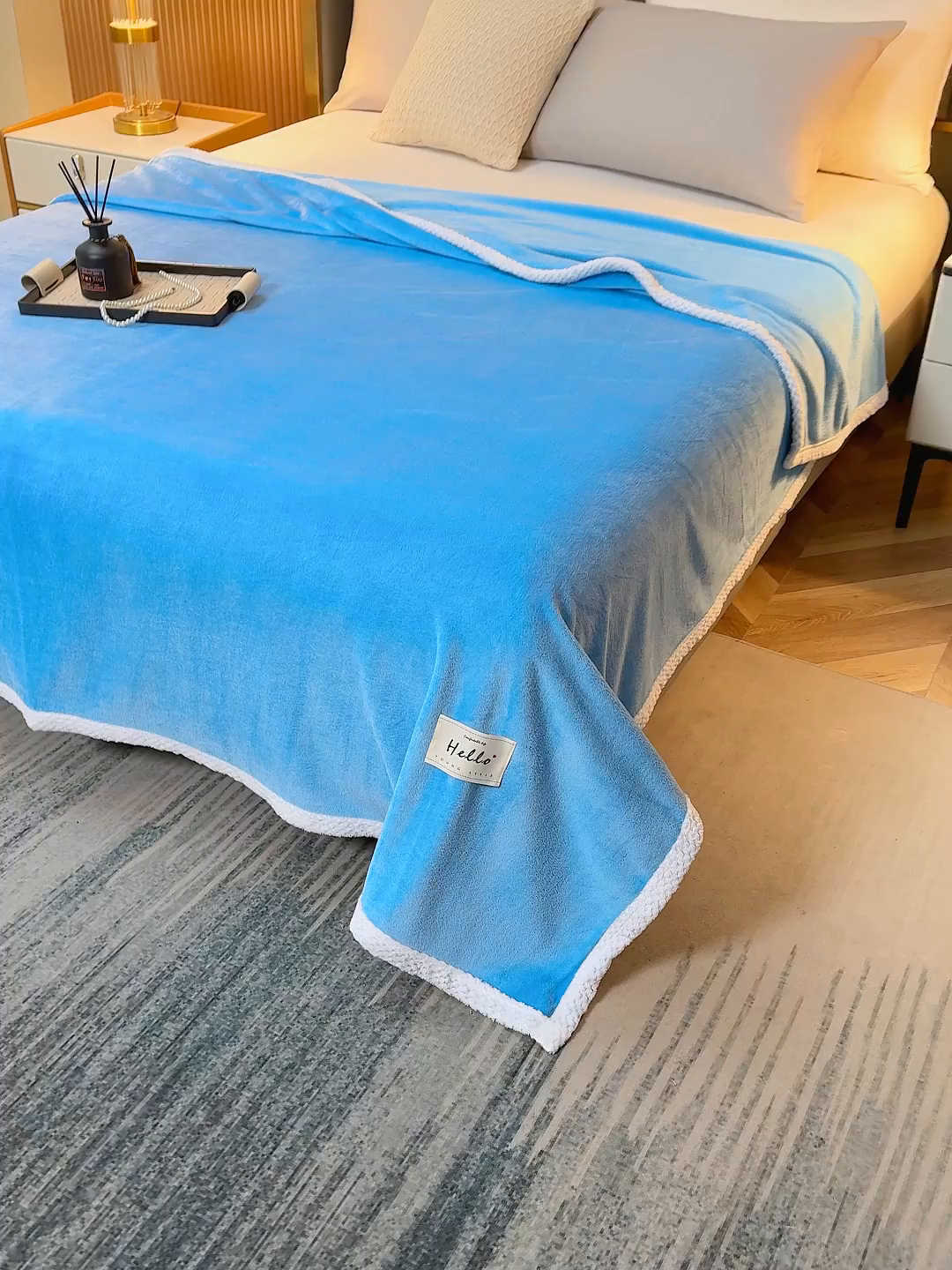 91家纺网 家纺一手货源 找家纺 （总）好多家纺 2025新款亲肤纯色包边盖毯毯子