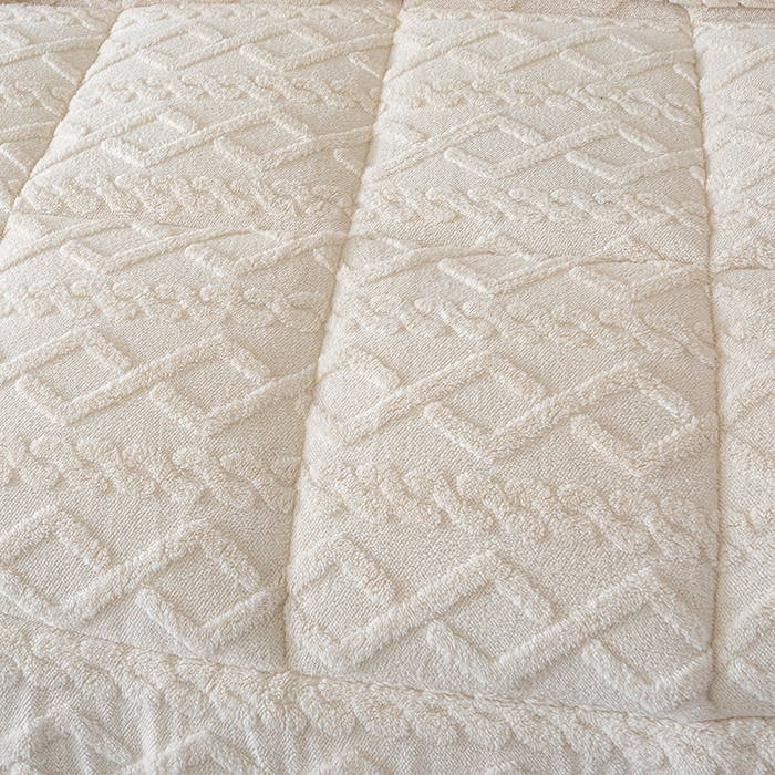 91家纺网 家纺一手货源 找家纺 好多家纺 2025春夏新款塔芙绒北极绒加厚冬被子被芯 米白色